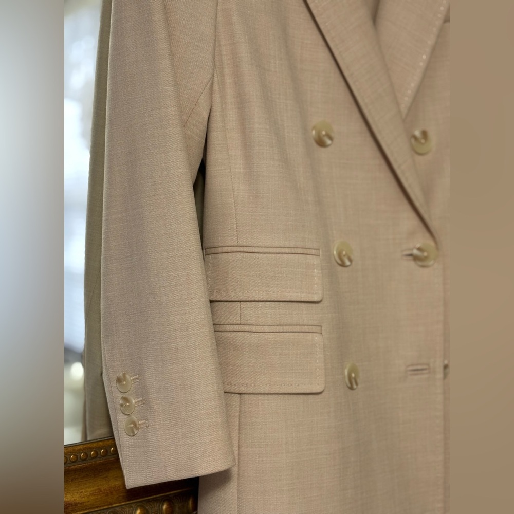 Antonio Melani Tailored Blazer Cream Size 0 Double Breasted - Picture 3 of 4